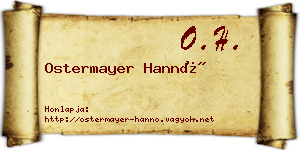 Ostermayer Hannó névjegykártya